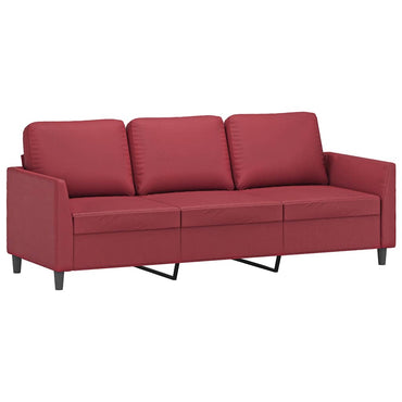 vidaXL 3-Sitzer-Sofa Weinrot 180 cm Kunstleder