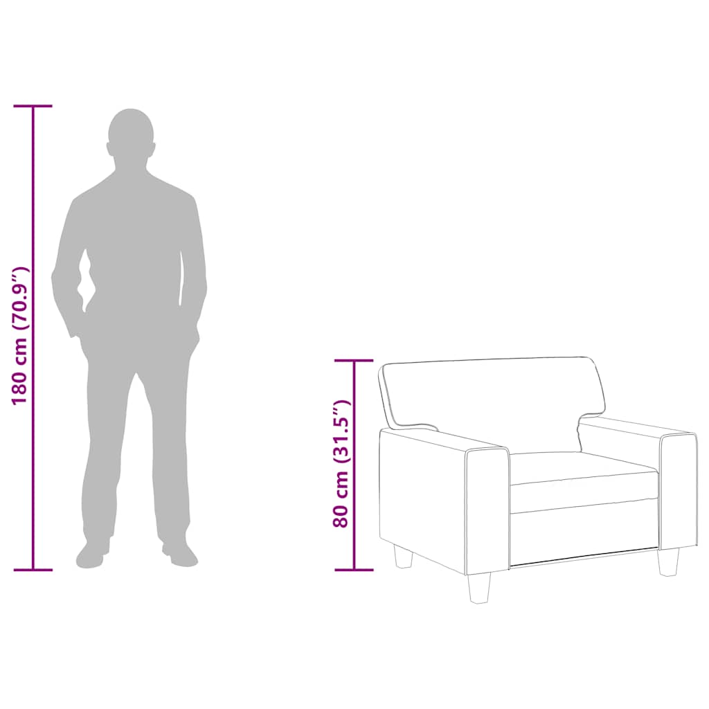 Sessel Weinrot 60 cm Kunstleder