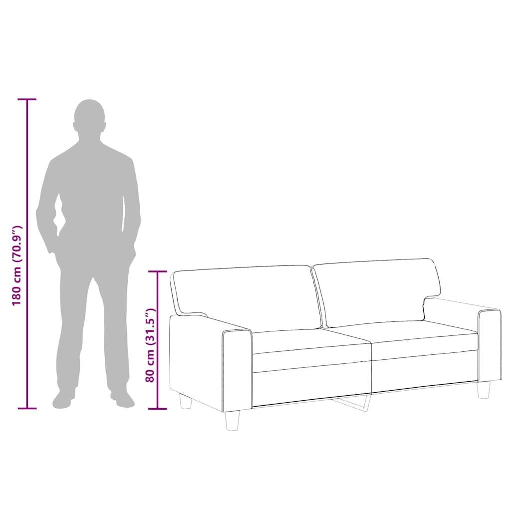 2-Sitzer-Sofa Creme 140 cm Kunstleder