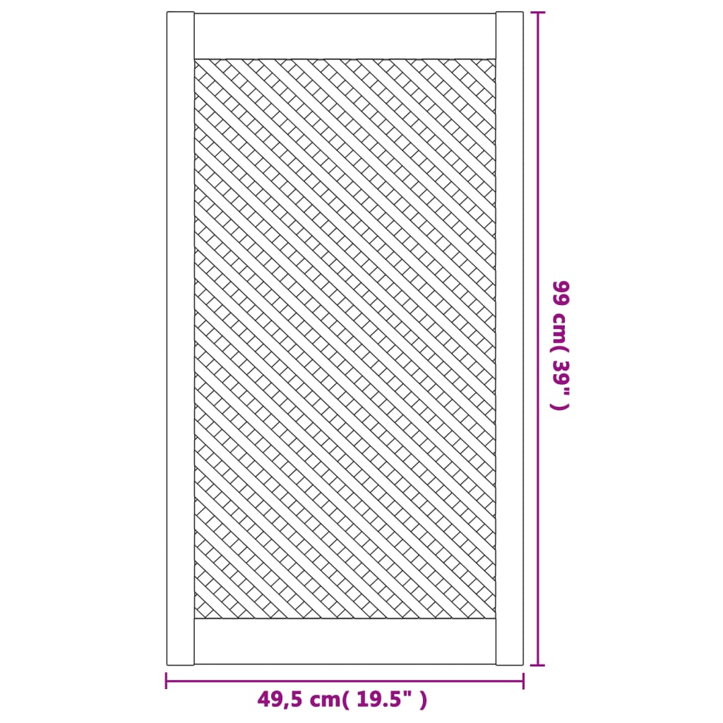 vidaXL Schranktüren 2 Stk. Gitterdesign 49,5x99 cm Massivholz Kiefer