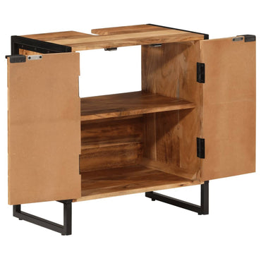 vidaXL Meuble de salle de bain 55x35x60 cm Bois d'acacia massif et fer