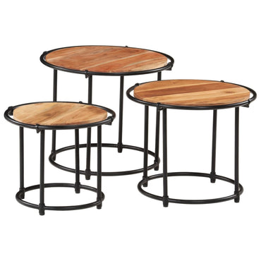 vidaXL Tables gigognes 3 pcs Bois d'acacia massif