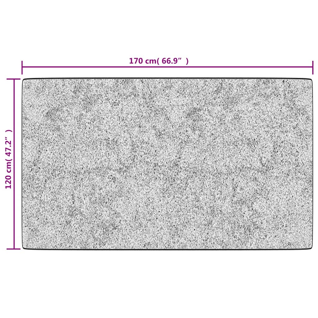 vidaXL Tapis lavable noir et blanc 120x170 cm Antidérapant