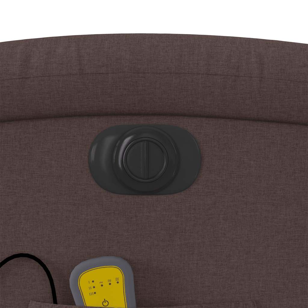vidaXL Massagesessel Elektrisch Dunkelbraun Stoff