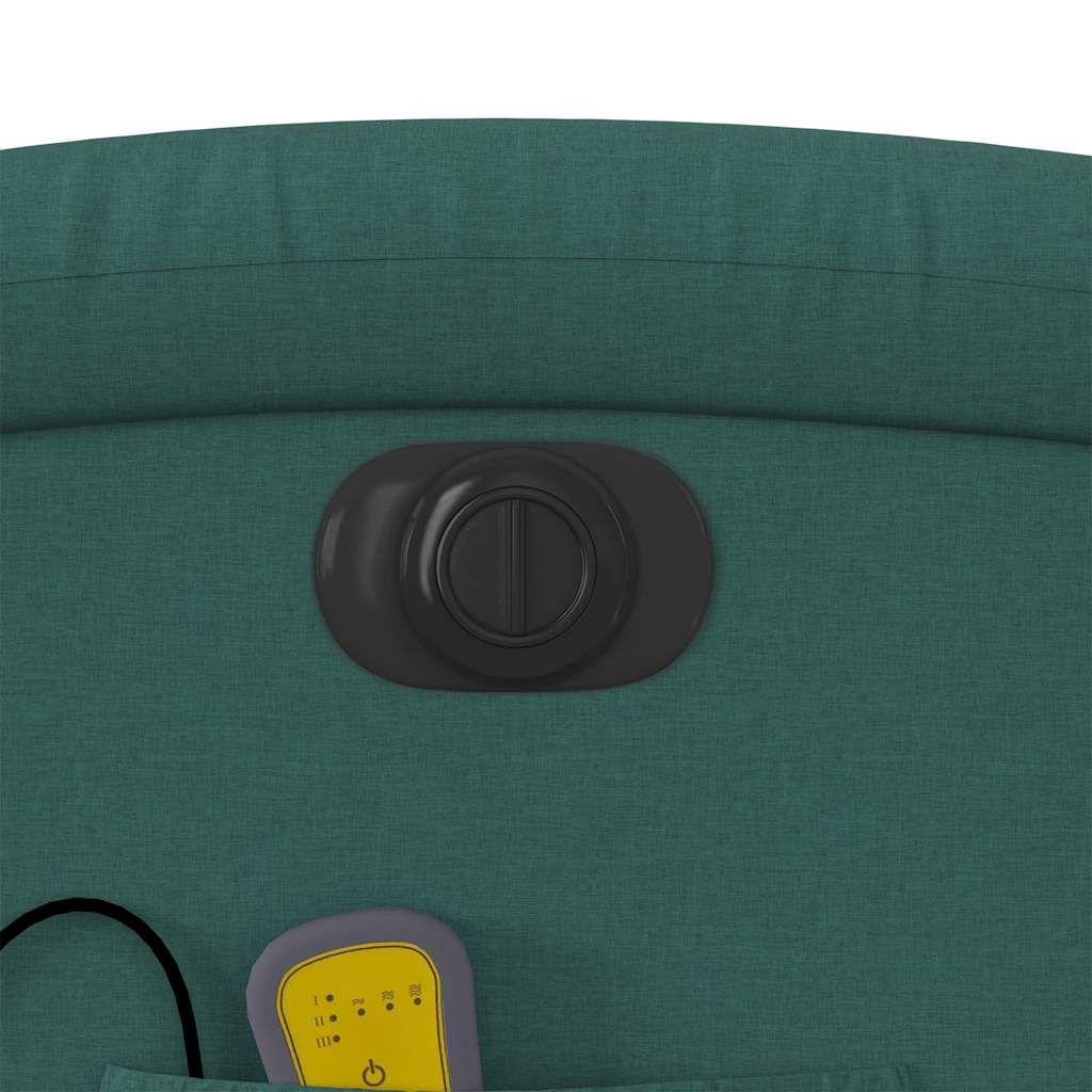 vidaXL Massagesessel Elektrisch Dunkelgrün Stoff