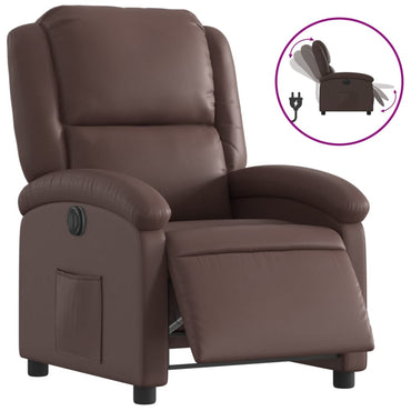 vidaXL Elektrischer Relaxsessel Braun Kunstleder