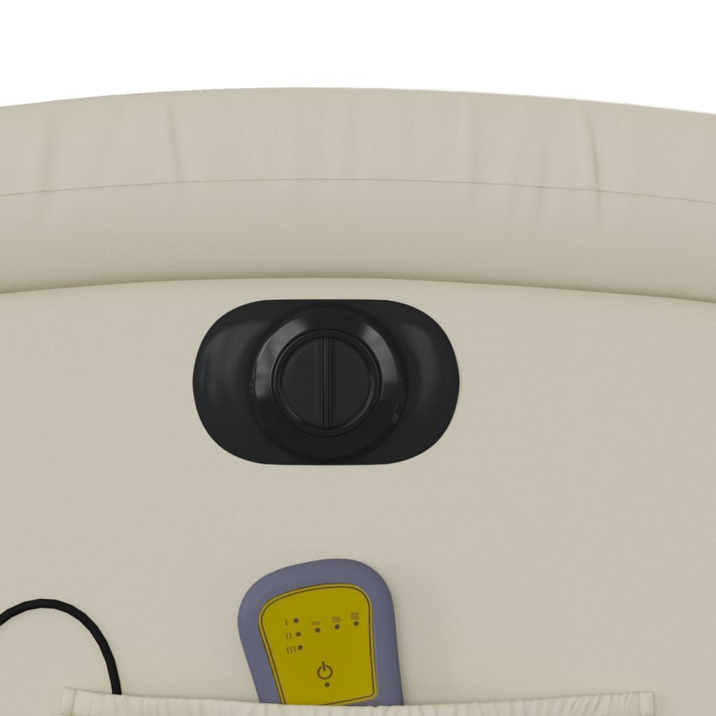 vidaXL Massagesessel Elektrisch Creme Kunstleder