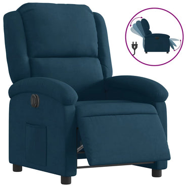vidaXL Relaxsessel Elektrisch Blau Samt