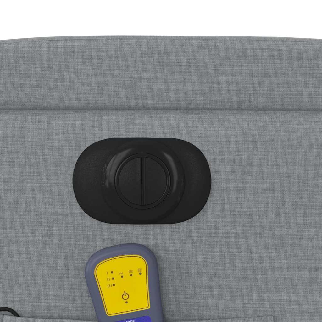 vidaXL Massagesessel Elektrisch Hellgrau Stoff