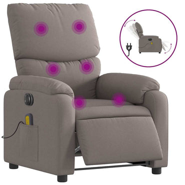 vidaXL Massagesessel Elektrisch Taupe Stoff