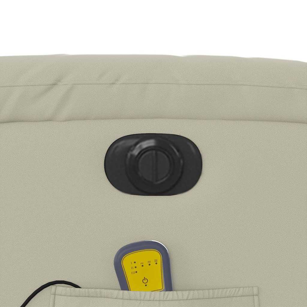 vidaXL Massagesessel Elektrisch Creme Kunstleder