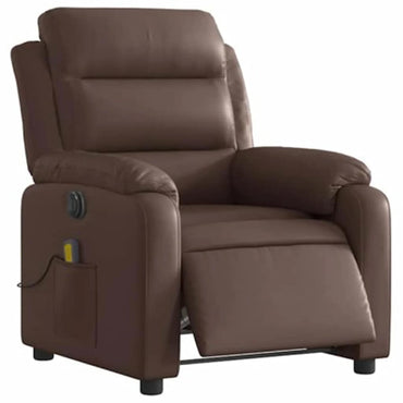 vidaXL Fauteuil de massage électrique marron Similicuir
