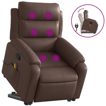 vidaXL Fauteuil de massage releveur marron en similicuir