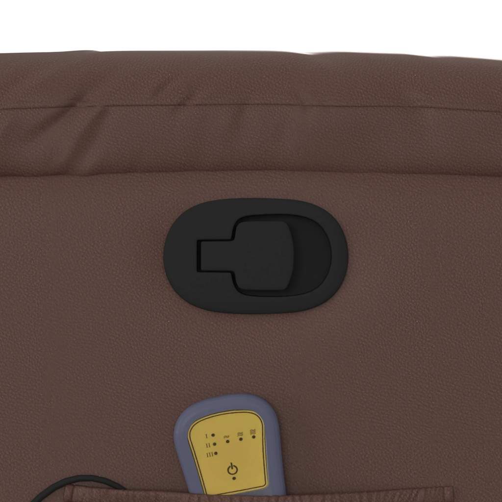 vidaXL Fauteuil de massage releveur marron en similicuir