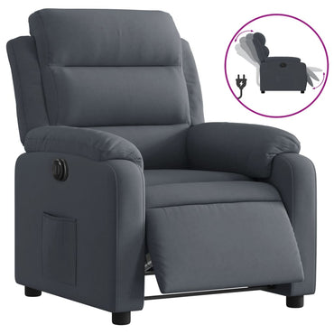 vidaXL Relaxsessel Elektrisch Dunkelgrau Samt