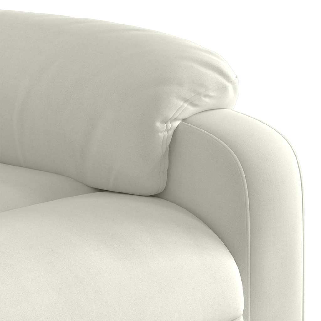 vidaXL Fauteuil releveur électrique crème velours