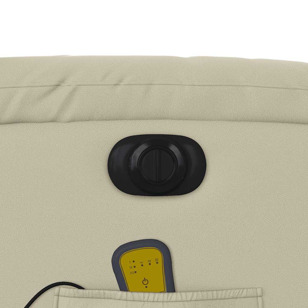 vidaXL Fauteuil de massage électrique Crème Similicuir