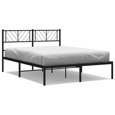 vidaXL Cadre de lit avec tête de lit en métal noir 120x200 cm