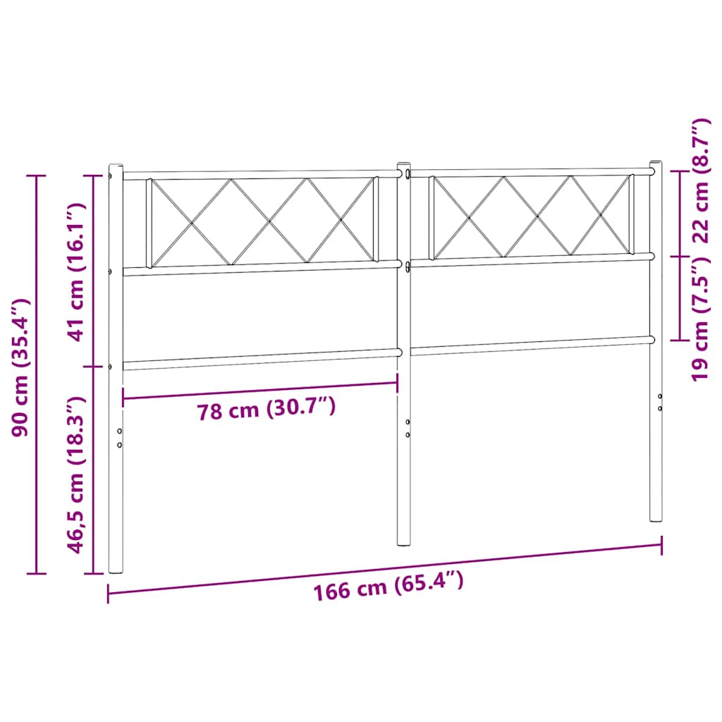 vidaXL Ersatz-Kopfteil Metall Schwarz 160 cm
