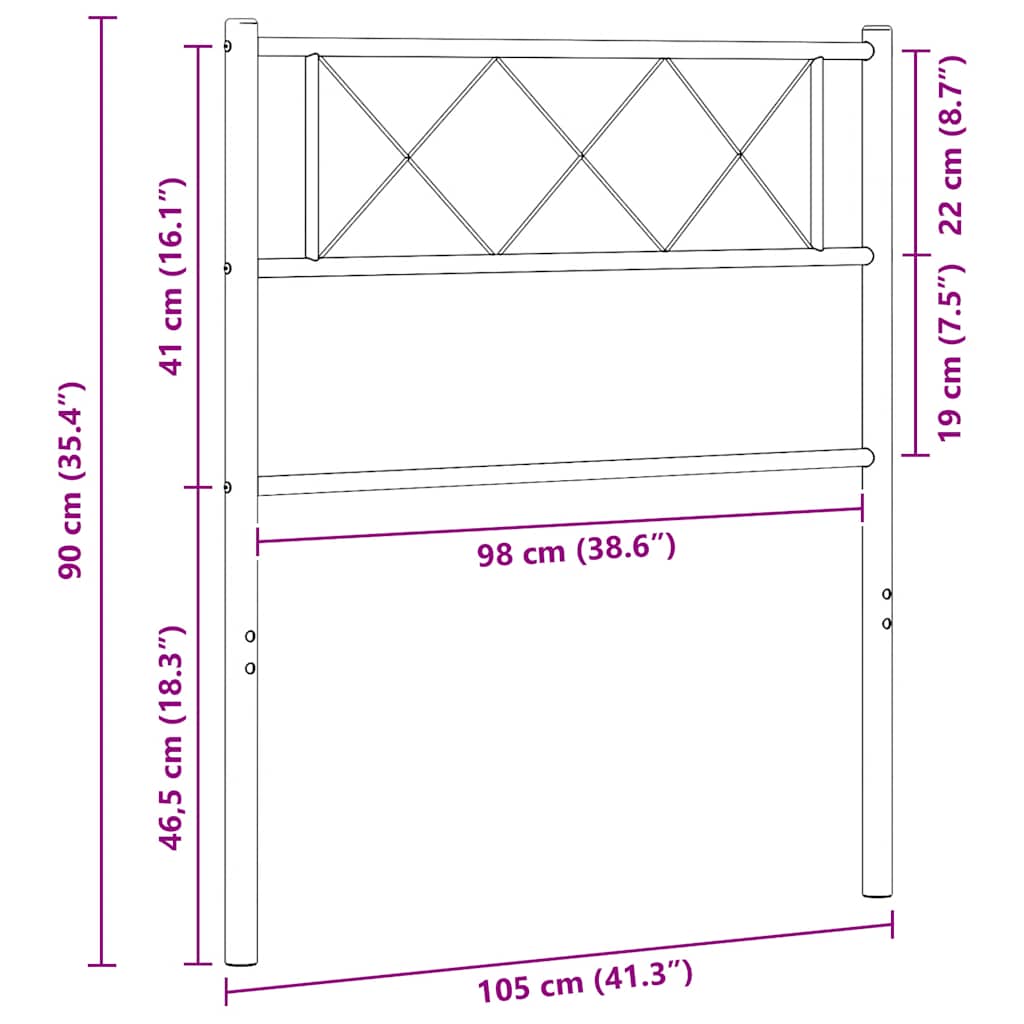 vidaXL Ersatz-Kopfteil Metall Weiß 100 cm