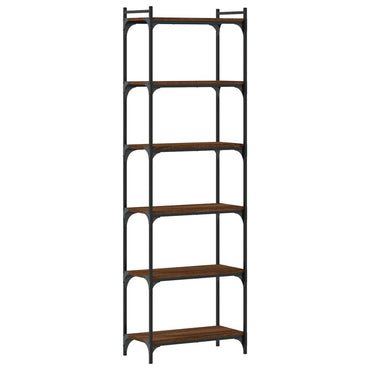 vidaXL Bücherregal 6 Böden Braun Eiche-Optik 60x30x188cm Holzwerkstoff