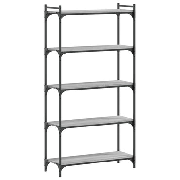 vidaXL Bücherregal 5 Böden Grau Sonoma 80x30x154 cm Holzwerkstoff