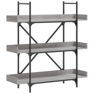 vidaXL Bücherregal 3 Böden Grau Sonoma 100x33x108,5 cm Holzwerkstoff