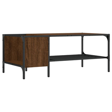 vidaXL Table basse avec étagère aspect chêne marron 100x51x40 cm