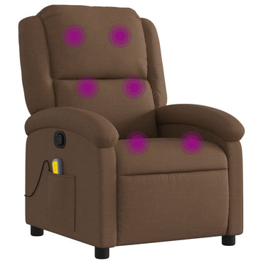 vidaXL Fauteuil de massage Marron Tissu