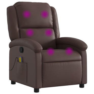 vidaXL Fauteuil de massage Marron Similicuir