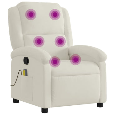 vidaXL Massagesessel Creme Samt