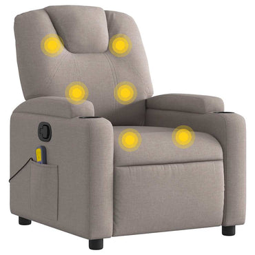 vidaXL Fauteuil de massage taupe en tissu