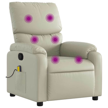 vidaXL Massagesessel Creme Kunstleder