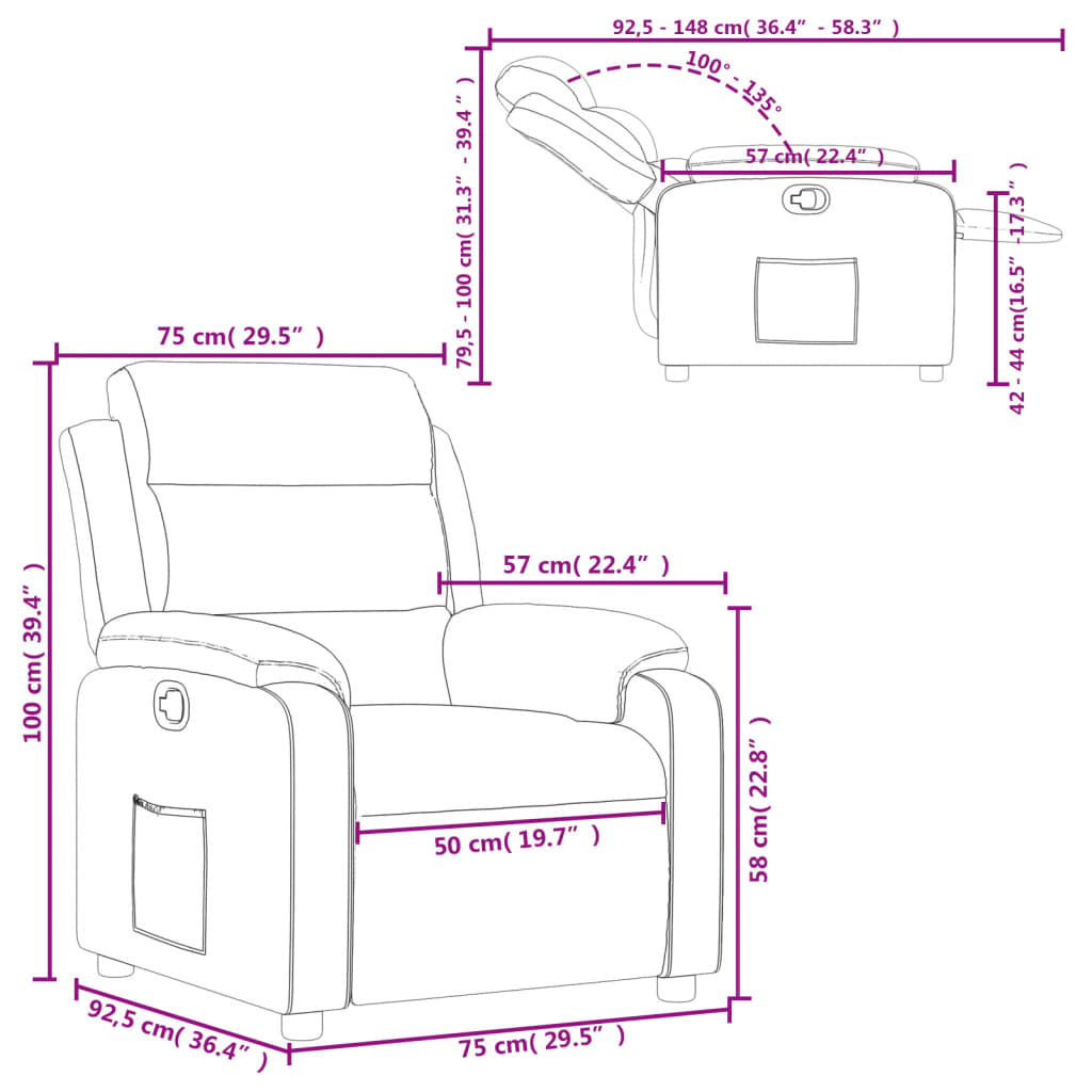 vidaXL Relaxsessel Cappuccino-Braun Kunstleder
