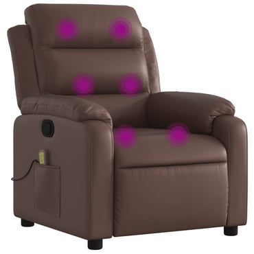 vidaXL Fauteuil de massage Marron Similicuir