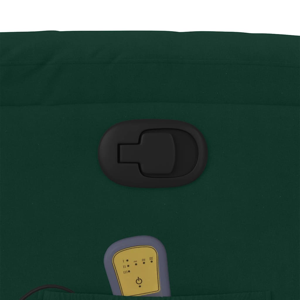 Massagesessel Dunkelgrün Samt