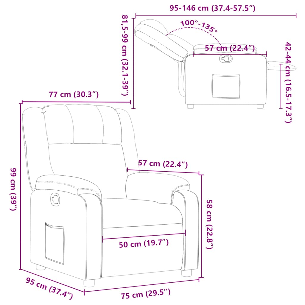 Relaxsessel Braun Stoff