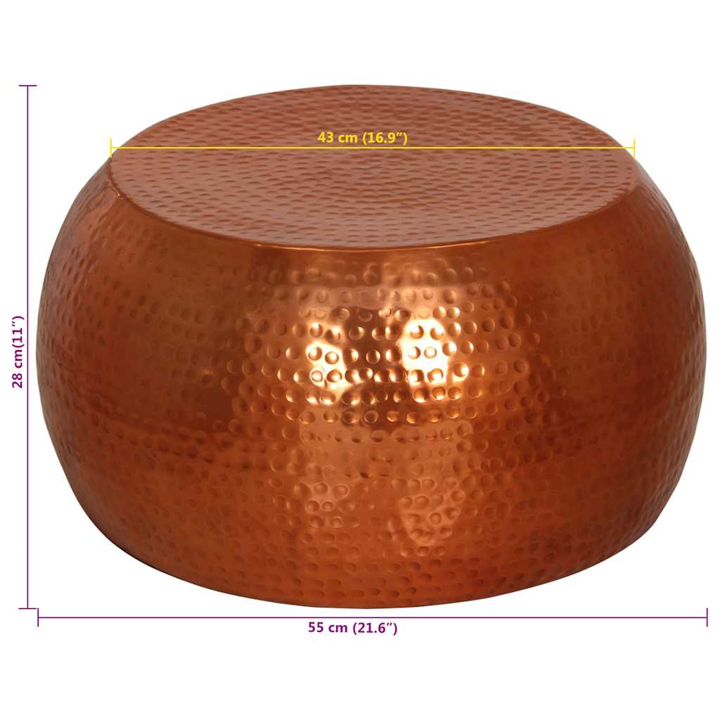 vidaXL Table basse laiton Ø55x28 cm Aluminium