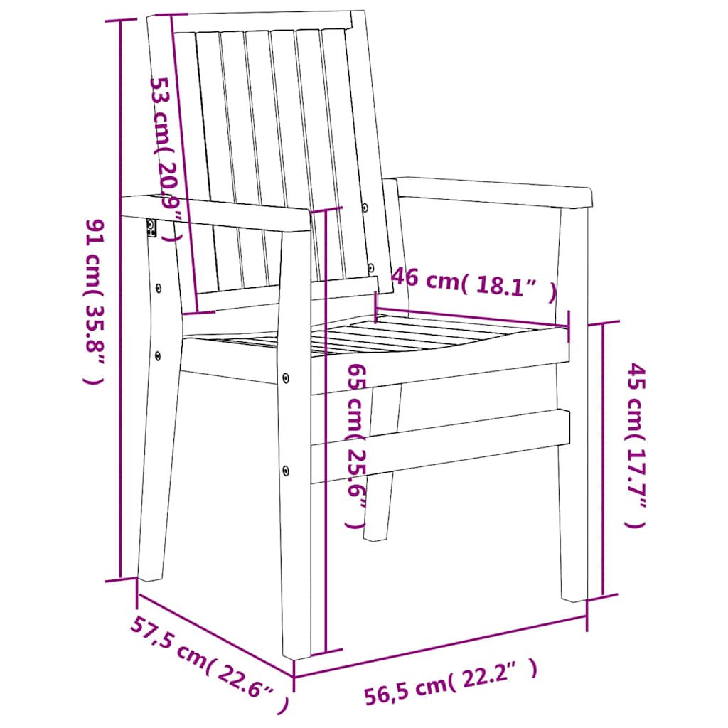vidaXL 5-tlg. Garten-Essgruppe Massivholz Teak