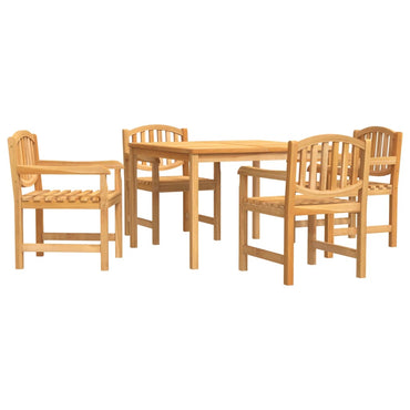 vidaXL 5-tlg. Garten-Essgruppe Massivholz Teak