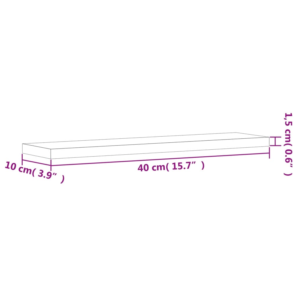 vidaXL Wandregale 4 Stk. Räuchereiche 40x10x1,5 cm Holzwerkstoff