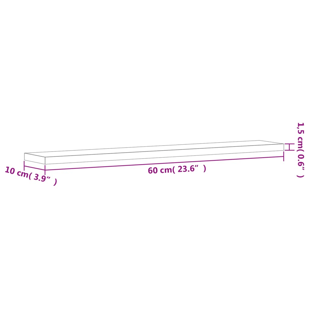 vidaXL Wandregale 4 Stk. Räuchereiche 60x10x1,5 cm Holzwerkstoff