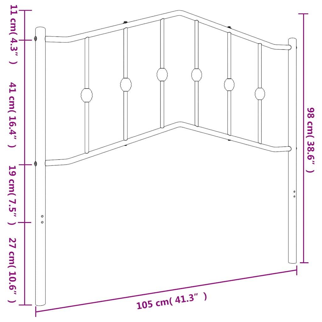 vidaXL Ersatz-Kopfteil Metall Weiß 100 cm