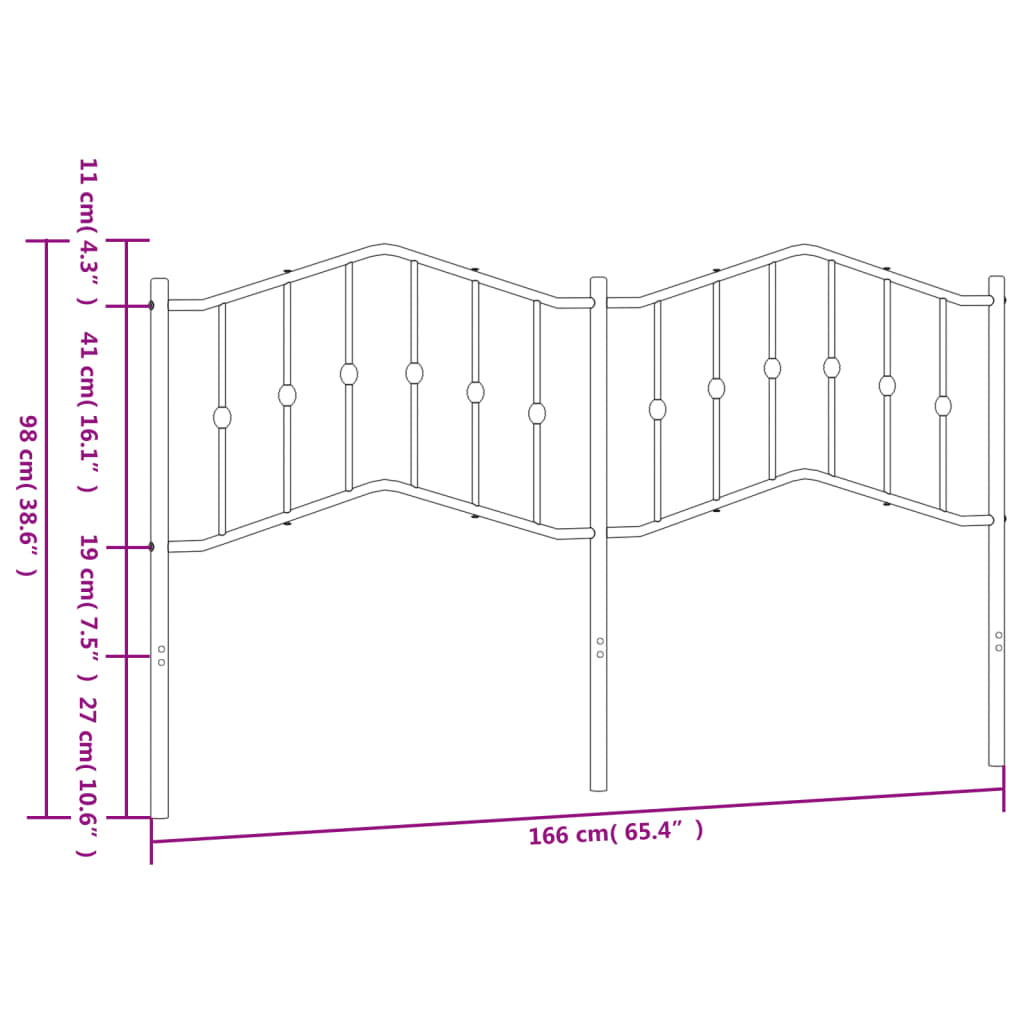 vidaXL Ersatz-Kopfteil Metall Weiß 160 cm