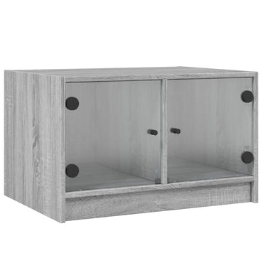vidaXL Couchtisch mit Glastüren Grau Sonoma 68x50x42 cm