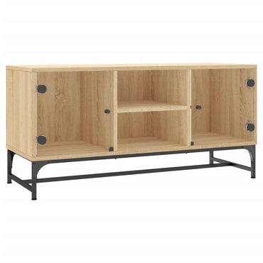 vidaXL TV-Schrank mit Glastüren Sonoma-Eiche 102x37x50 cm