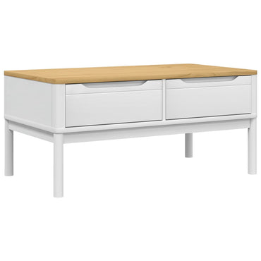 vidaXL Table basse FLORO Blanc 99x55,5x45 cm Bois de pin massif