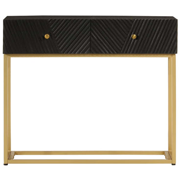 vidaXL Konsolentisch Schwarz 90x30x76 cm Massivholz Mango und Eisen