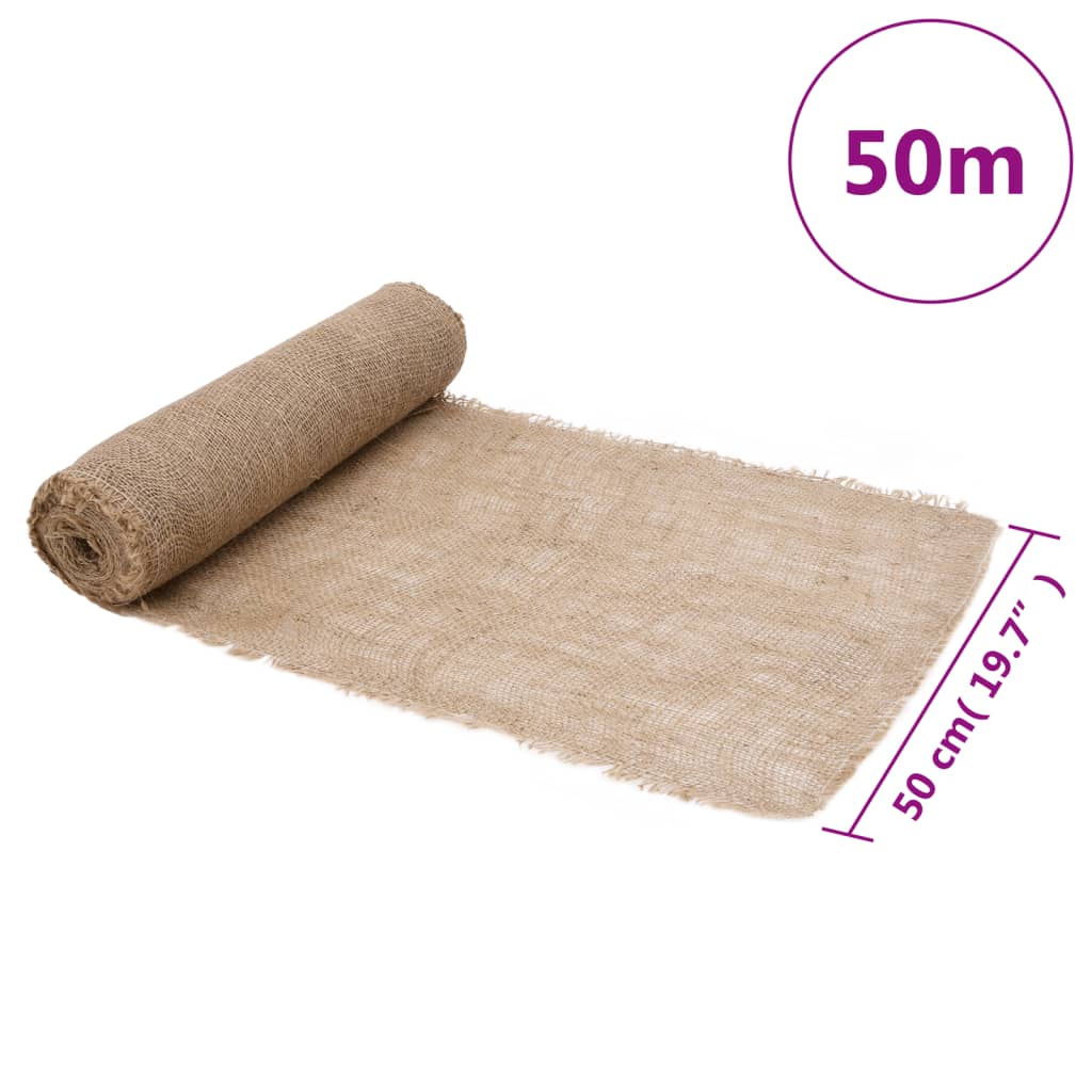 vidaXL Jute-Rollen 2 Stk. 0,5x50 m 100 % Jute 200 g/m²