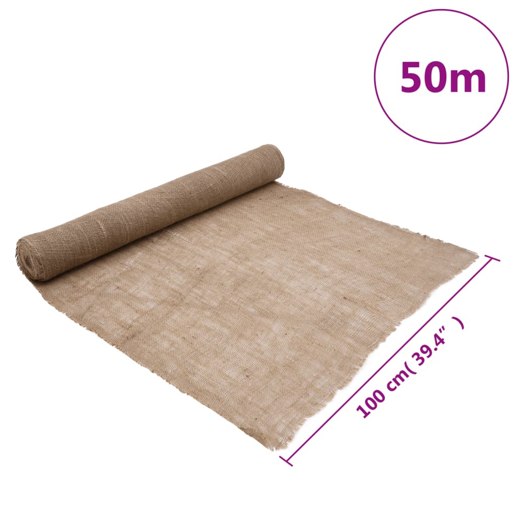 vidaXL Jute-Rollen 2 Stk. 1x50 m 100 % Jute 200 g/m²